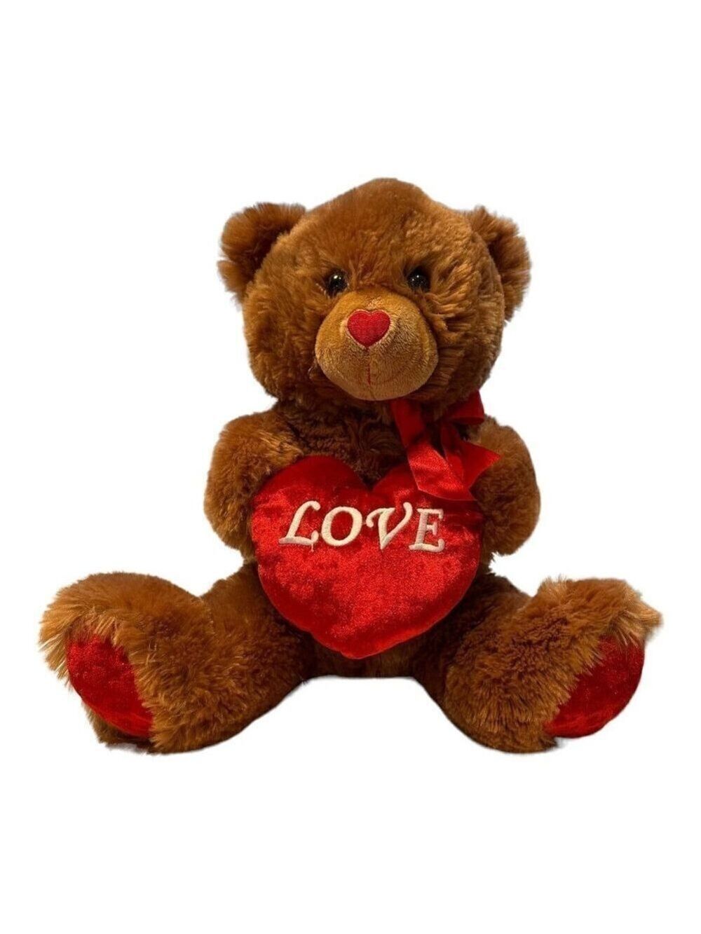Walmart Valentine Brown Bear 15 inches Red Heart Love Dream Plush Stuffed Animal